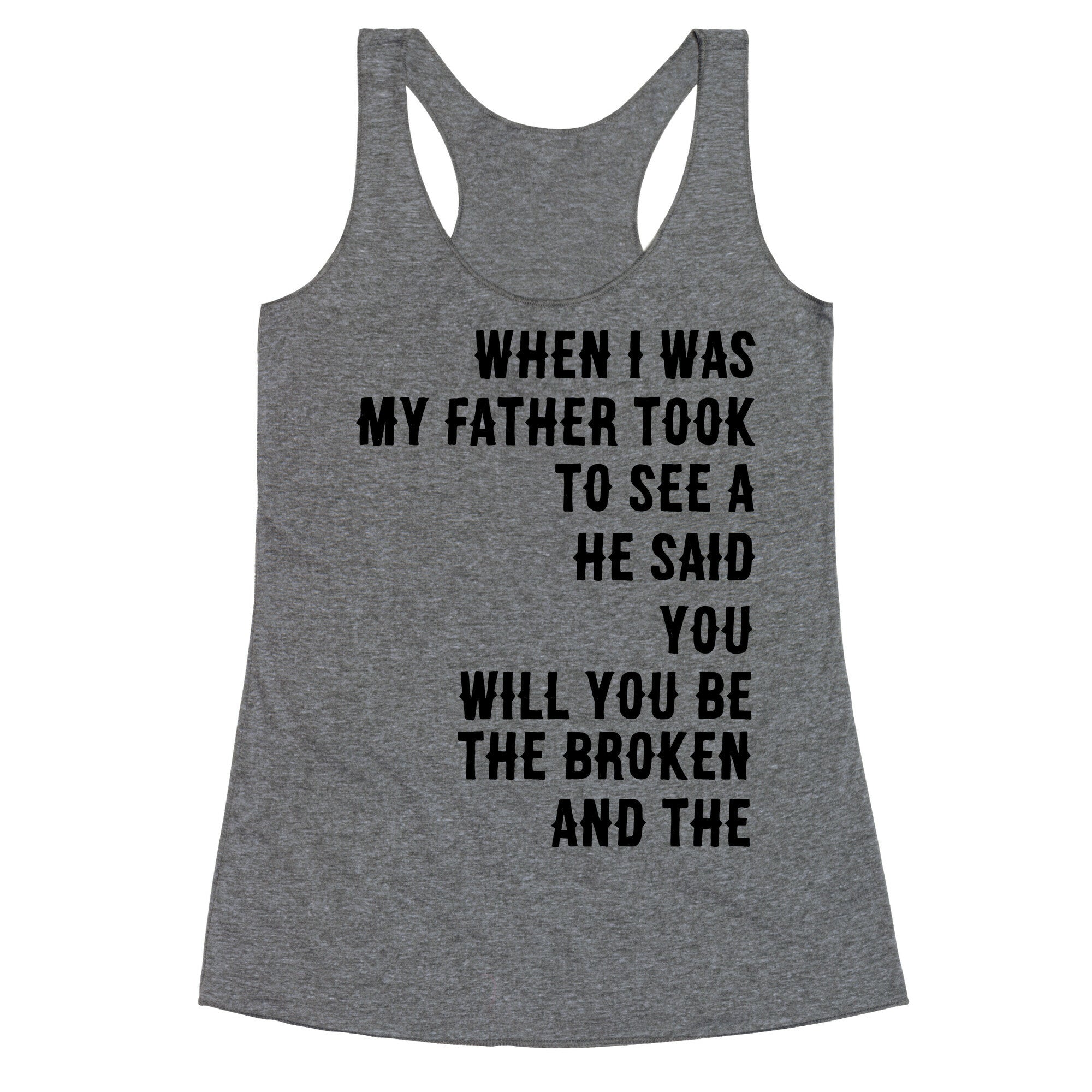When I Was a Young Boy (1 of 2 pair) Racerback Tank